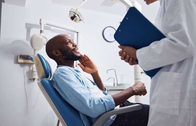 man at the dentist in wilmington ma